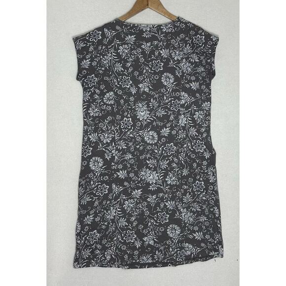 J.Jill Pure Jill Easy Knit Two Pocket Dress Size XS Gray Floral Cotton Pockets - Picture 8 of 10